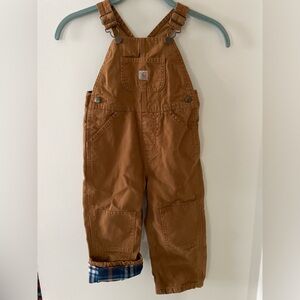 Carhartt Kids’ Canvas Bib Overall Flannel Lined 3T